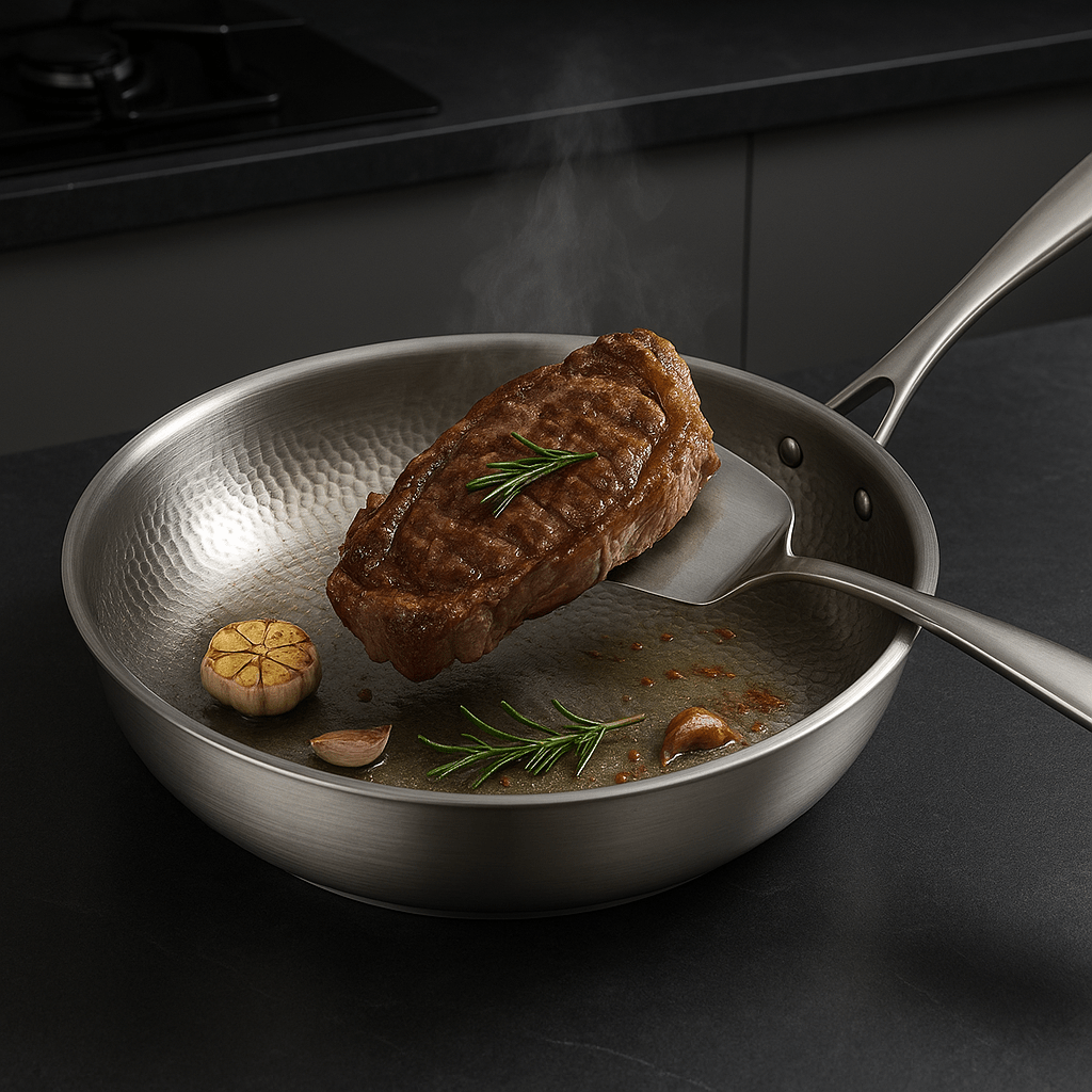 Stainless Steel | Non-Coated Searing | Even Heat Distribution | TitanCore