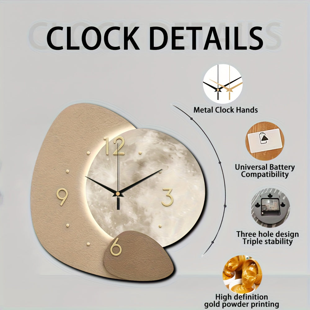 TimberCraft - Exquisite Wooden Wall Clock with Gold Accents