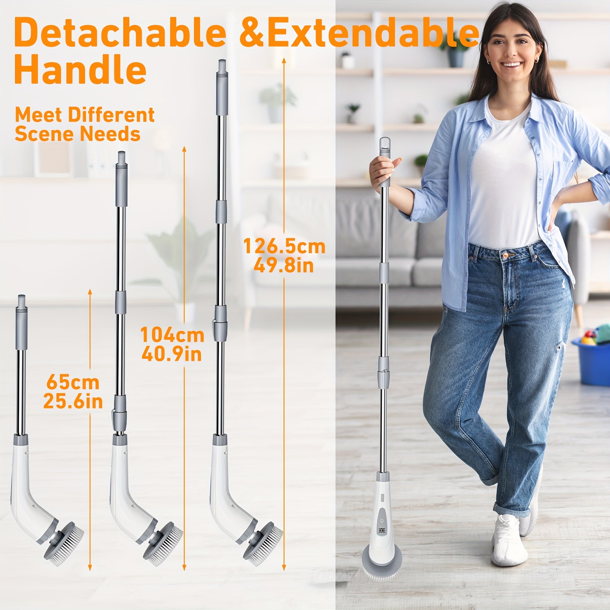EazyClean - Cordless Electric Scrubbing Tool with Extendable Grip