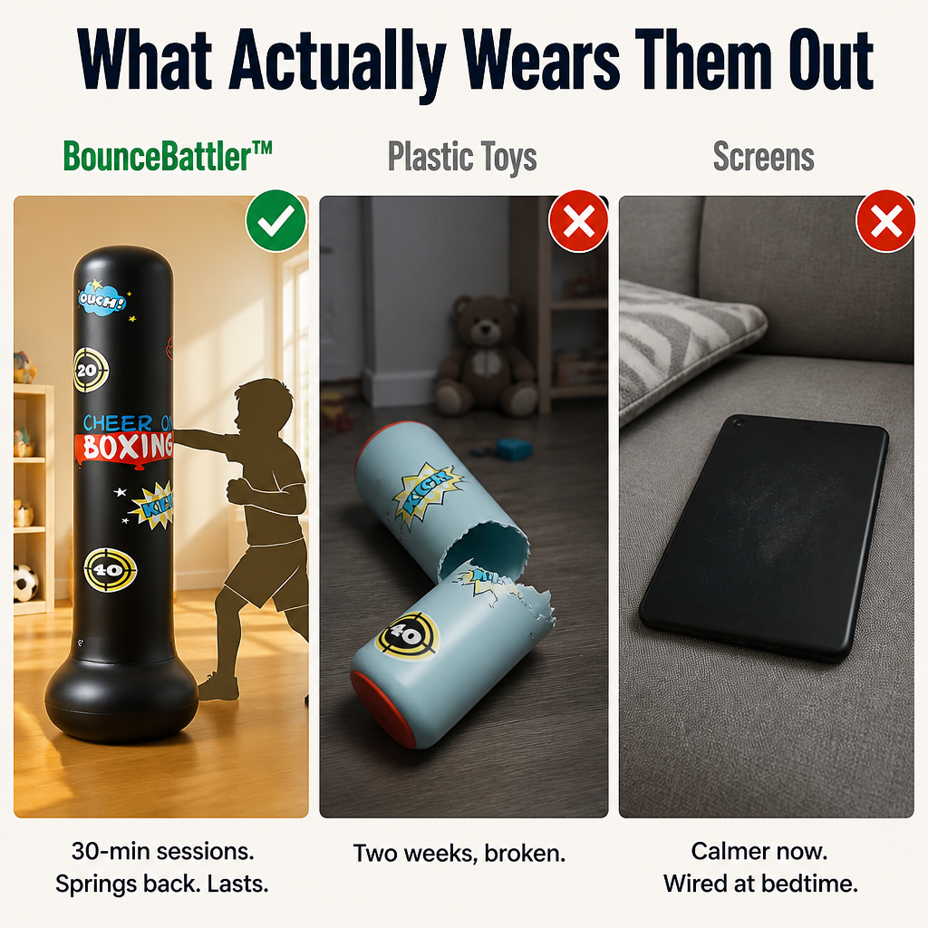BounceBattler™ — Burn Off Extra Kid Energy Indoors Without Turning On A Screen