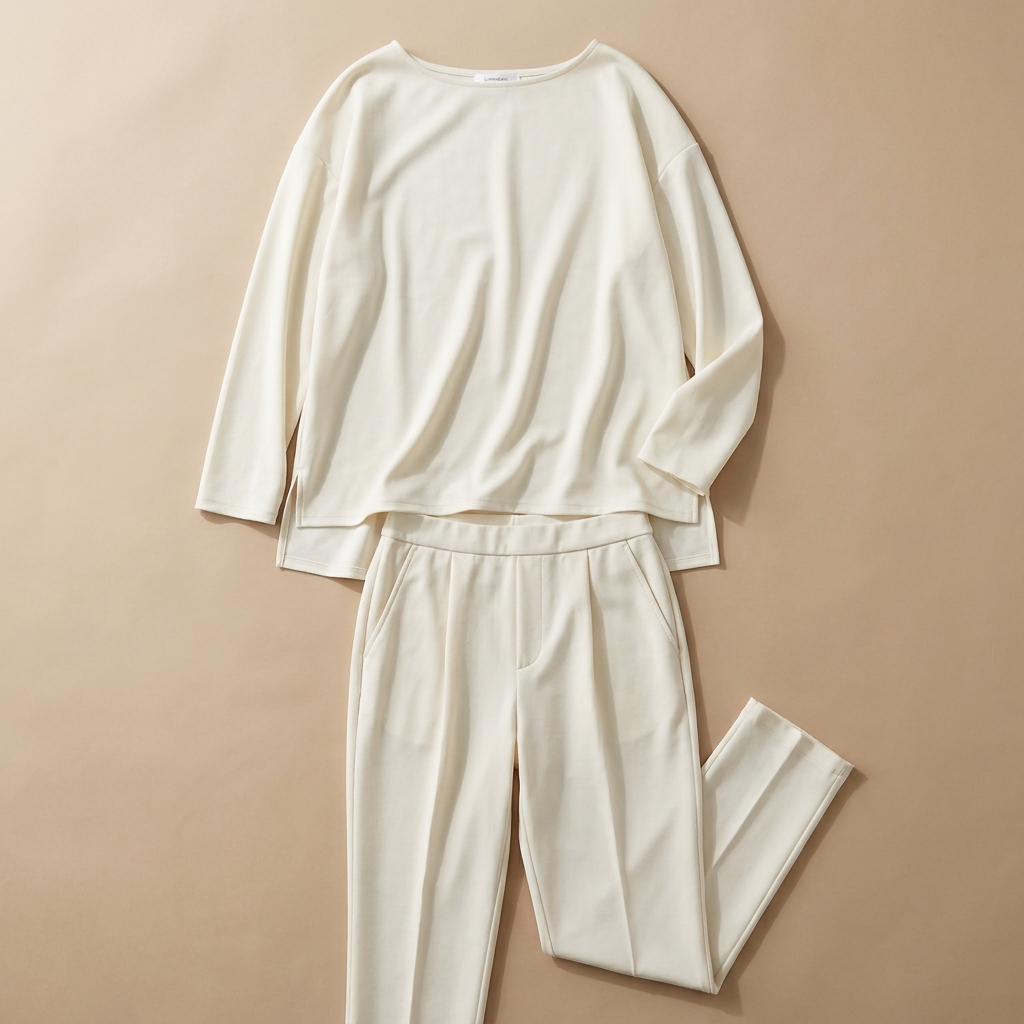 LuminaEase™ – Laid-Back Boat-Neck Top & Slimmed Pant Set