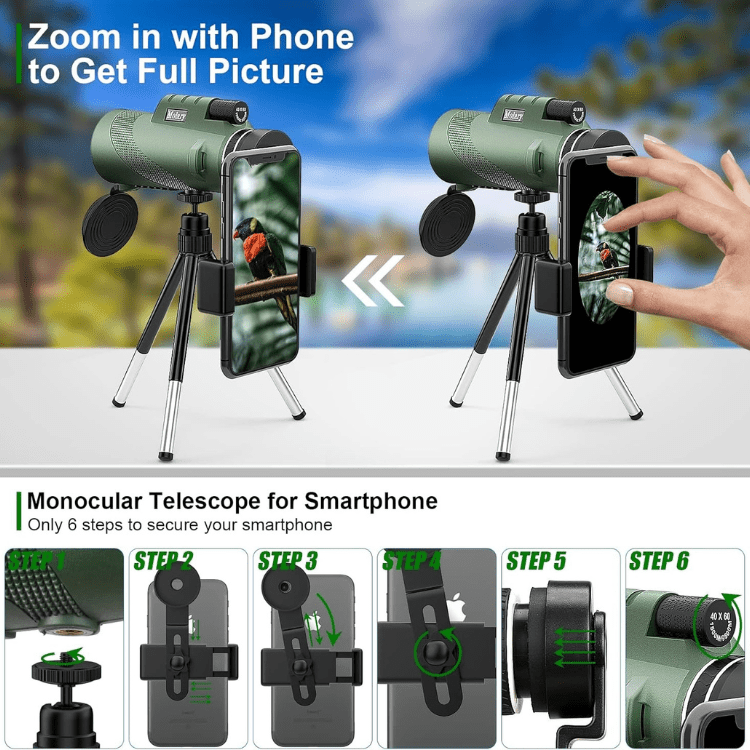 High-Precision 600x Compact Zoom Monocular