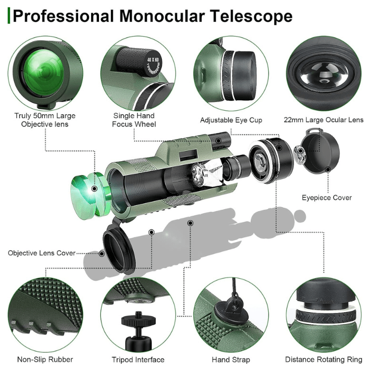 High-Precision 600x Compact Zoom Monocular