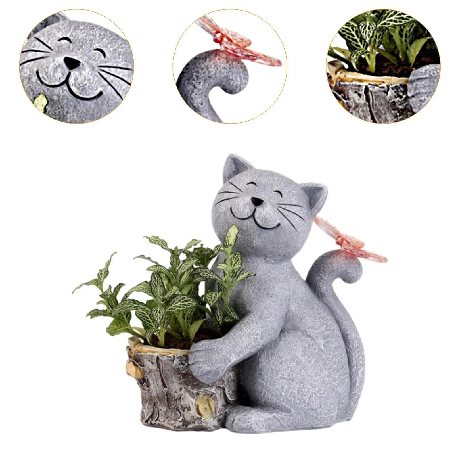 LED Lighted Solar Cat Sculpture – 21 cm Outdoor Ornament