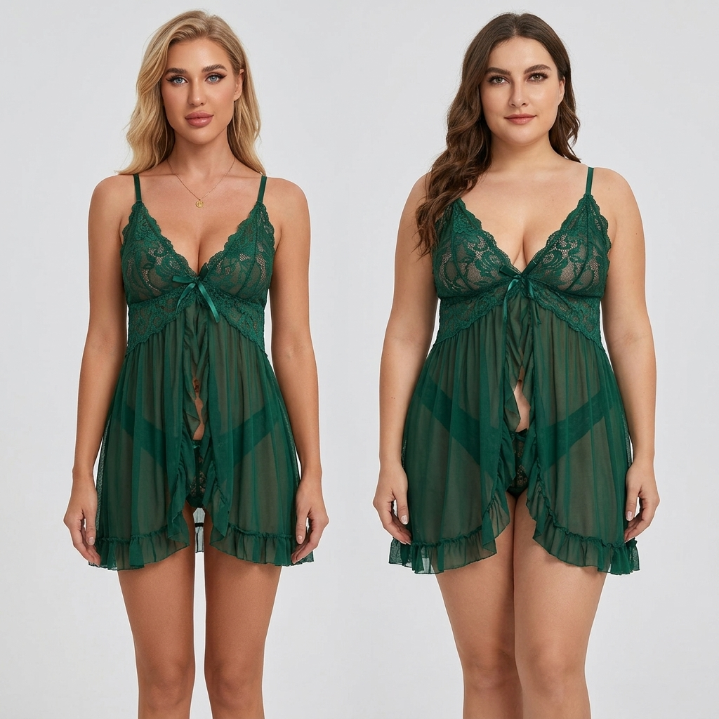 VelariaDream™ Lace Nightgown Set — Unleash Your Inner Glow with Soft Elegance and All-Night Comfort