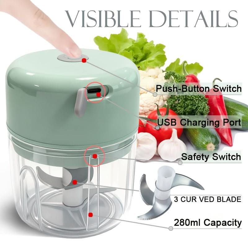 Mini Food Chopper – Electric and USB Rechargeable
