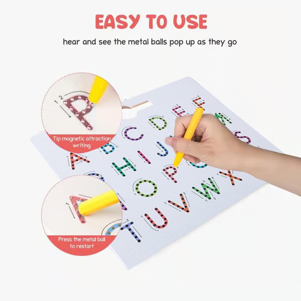 BuzzWrite™ 2-Sided Letter Tracing Board — Spark Joyful Writing Confidence Every Time Your Child Traces