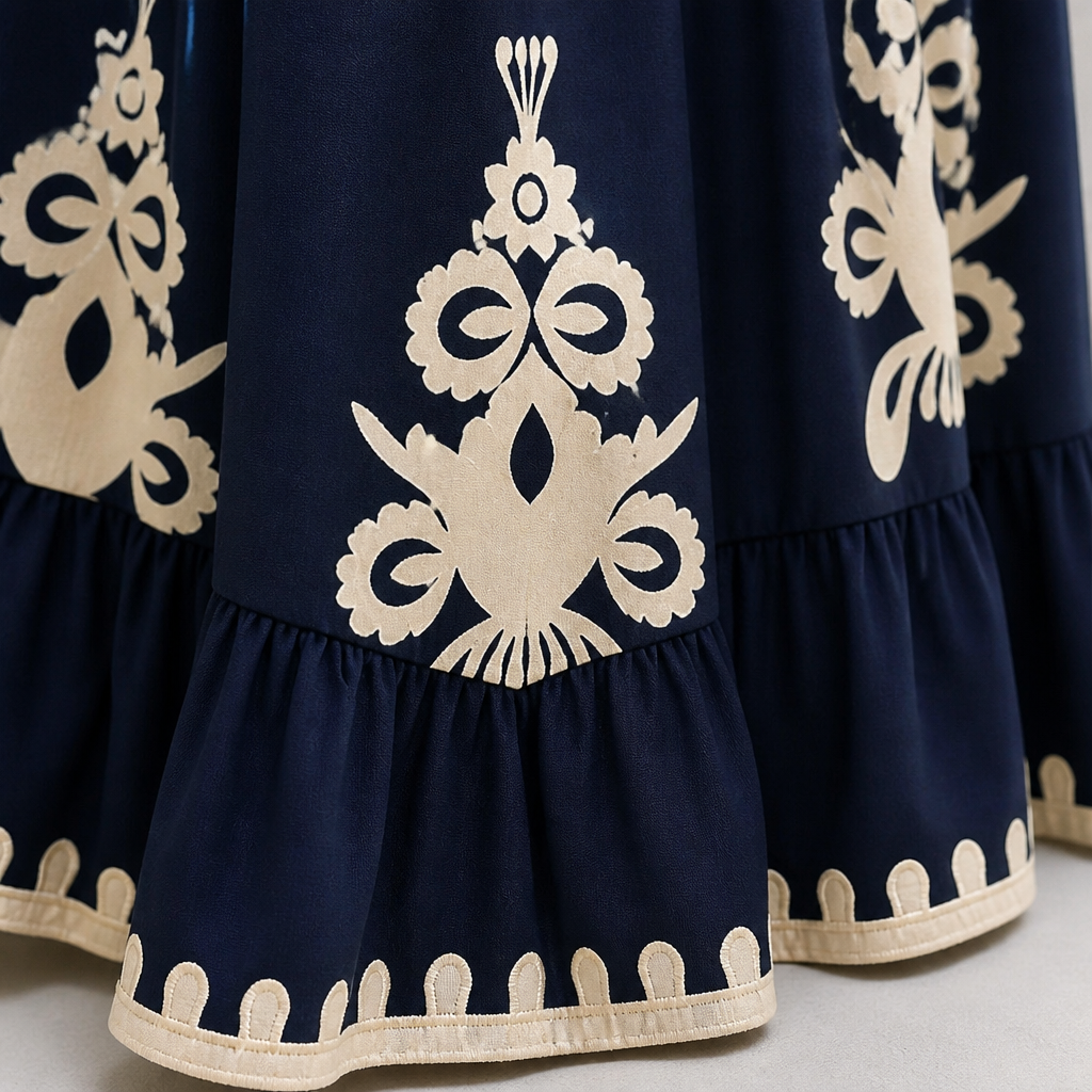 FlexiFit™ – Breezy Boho Patterned Midi Dress with Layered Hem
