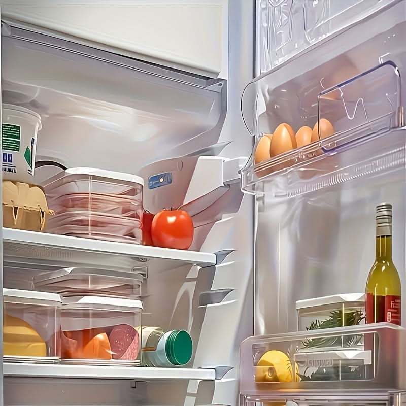 Stackable Food Storage Bins for Organizing Refrigerator and Freezer