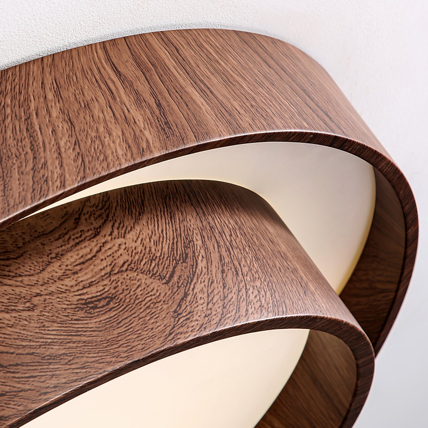 Wooden ceiling fixture with integrated LED – Cozy walnut tone