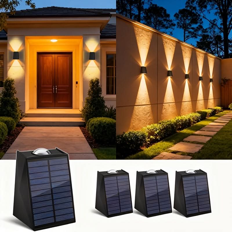 4-Pack Solar Wall Lights for Up and Down Illumination