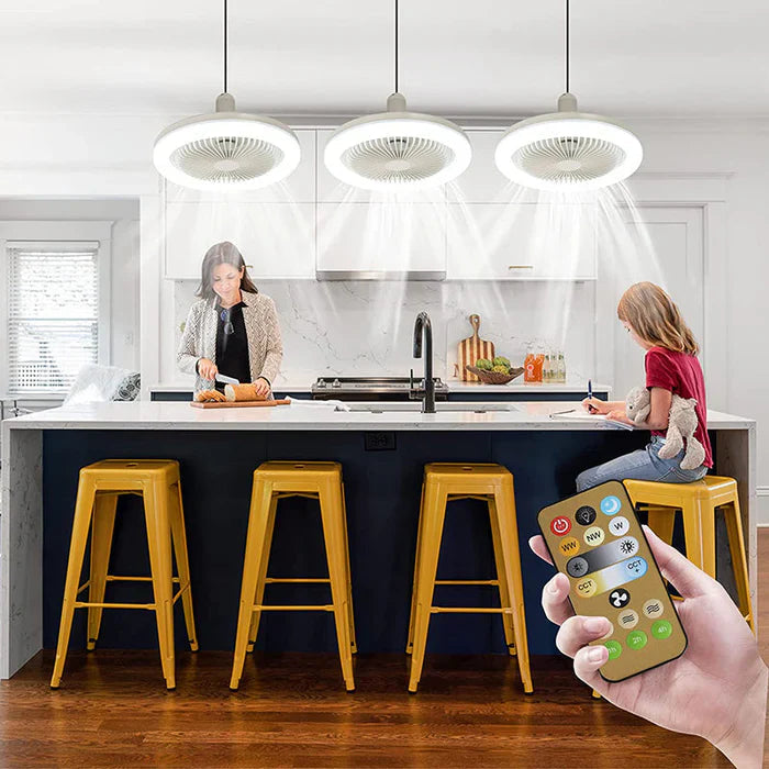 Ceiling Fan with LED Light – Compatible with Any Lamp Socket, Includes Remote Control
