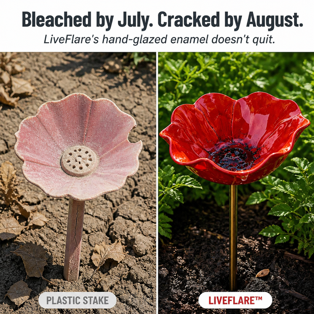 LiveFlare™ — Stake One Hand-Crafted Bloom Birds and Bees Come Alive