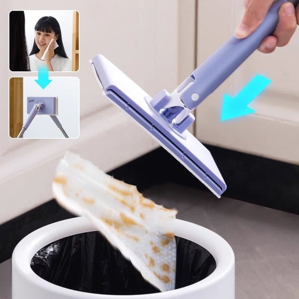 Floor Cleaner | 360° Swiveling Flat Mop Head | Touch-Free Pad Replacement | MopMate