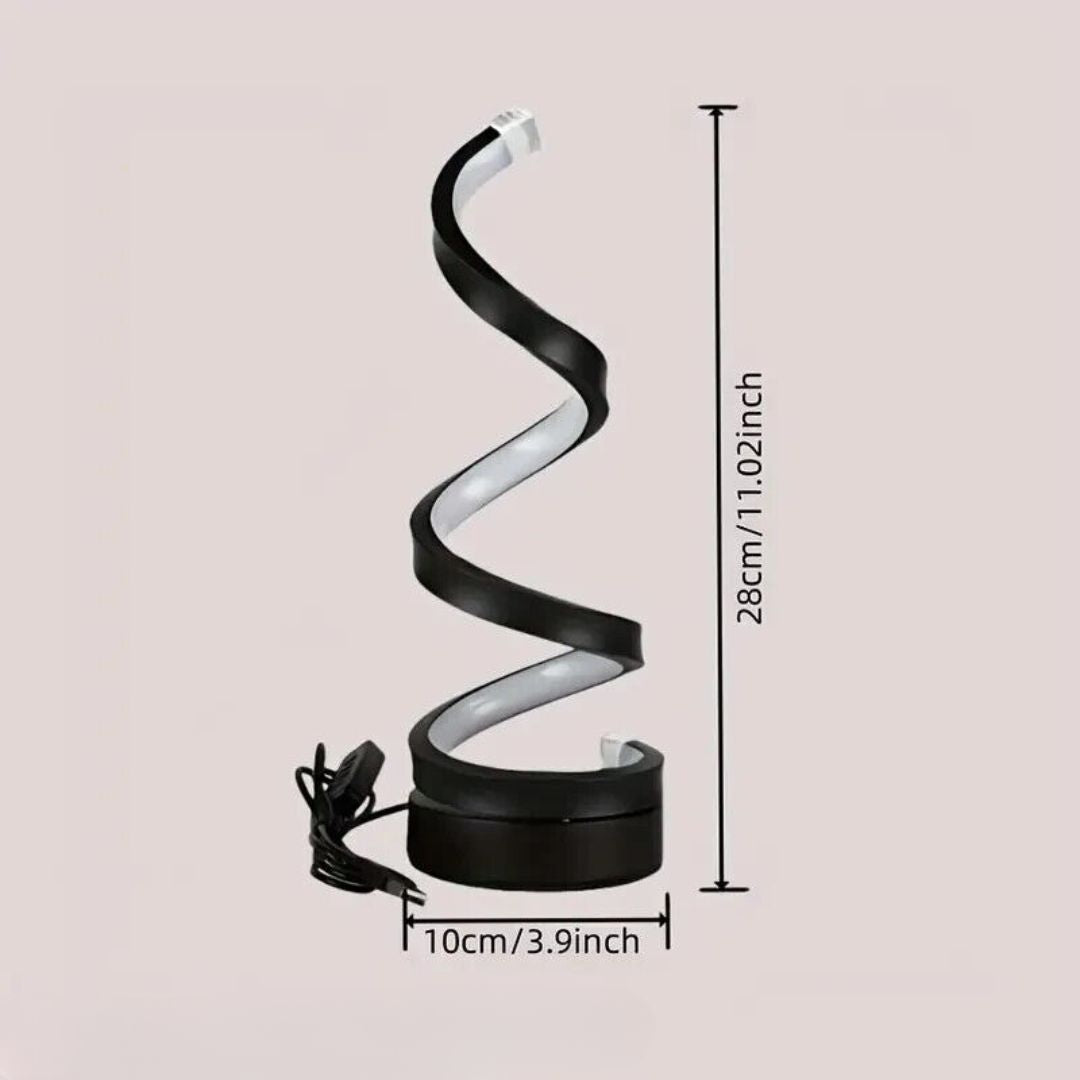 Spiral LED Table Lamp – Touch-Activated Adjustable Brightness