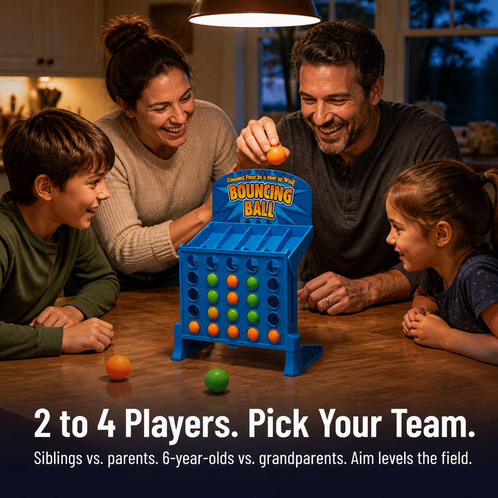 AimVenture™ — Bounce-Shoot Connect 4 That Pulls Kids Away from Screens and Sparks Loud Laughter