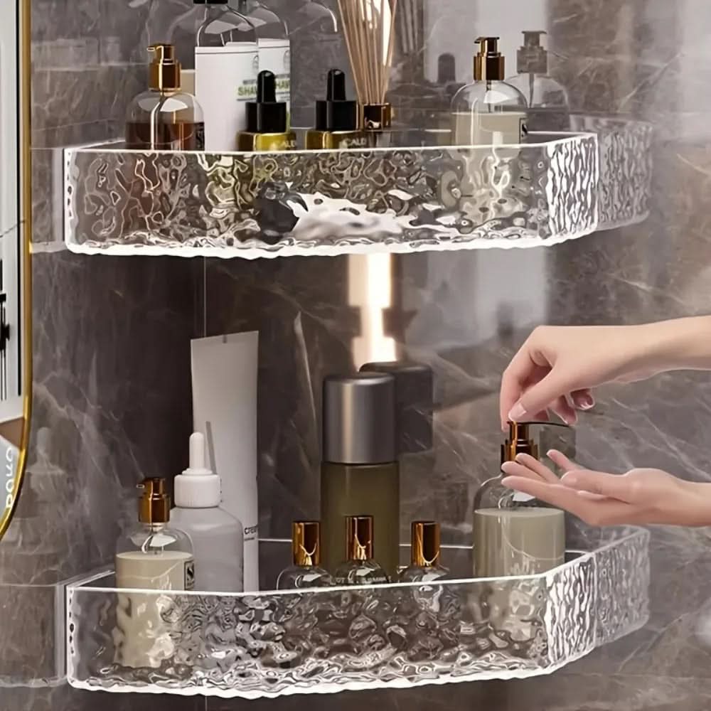 Corner Bathroom Shelf Organizer with Glacier Design