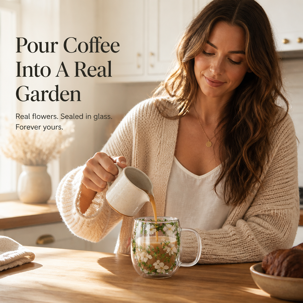 BloomVista™ — Enjoy Coffee Amid Genuine Flowers That Stay Fresh