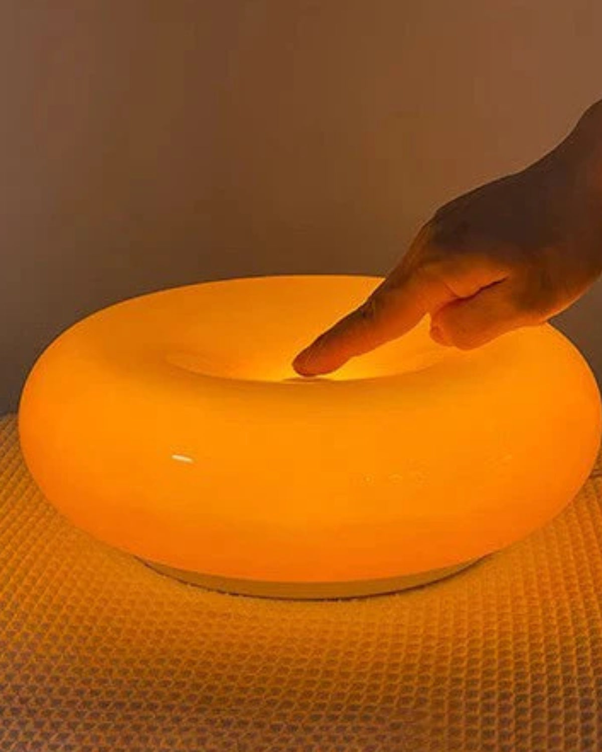 Round Donut-Style Table Lamp with Soft LED Glow