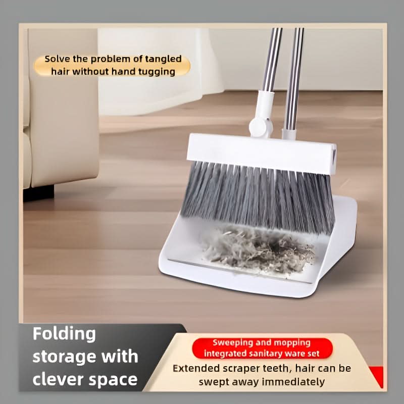 Compact Cleaning Set with Broom and Dustpan