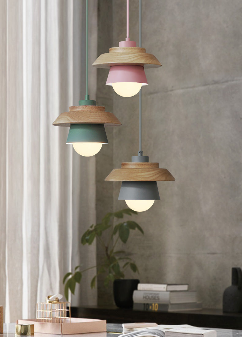 Scandinavian Hanging Wooden Lamp