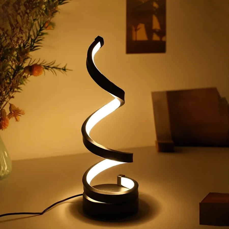 Spiral Table Lamp | Modern Dimmable USB Desk Lamp | Bedside Lamp | Table Lamp