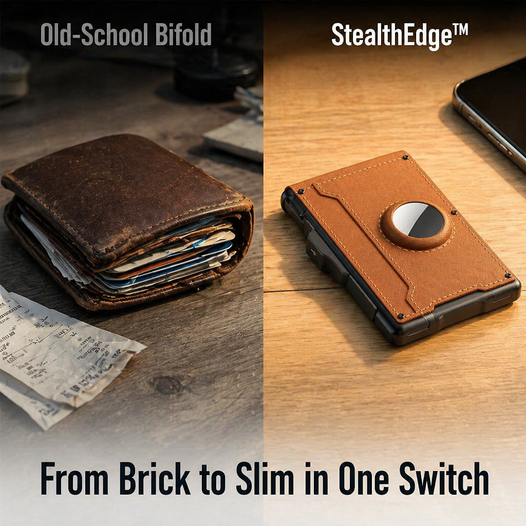 StealthEdge™ — Slim Down Your Carry, Stop RFID Theft & Locate It With AirTag
