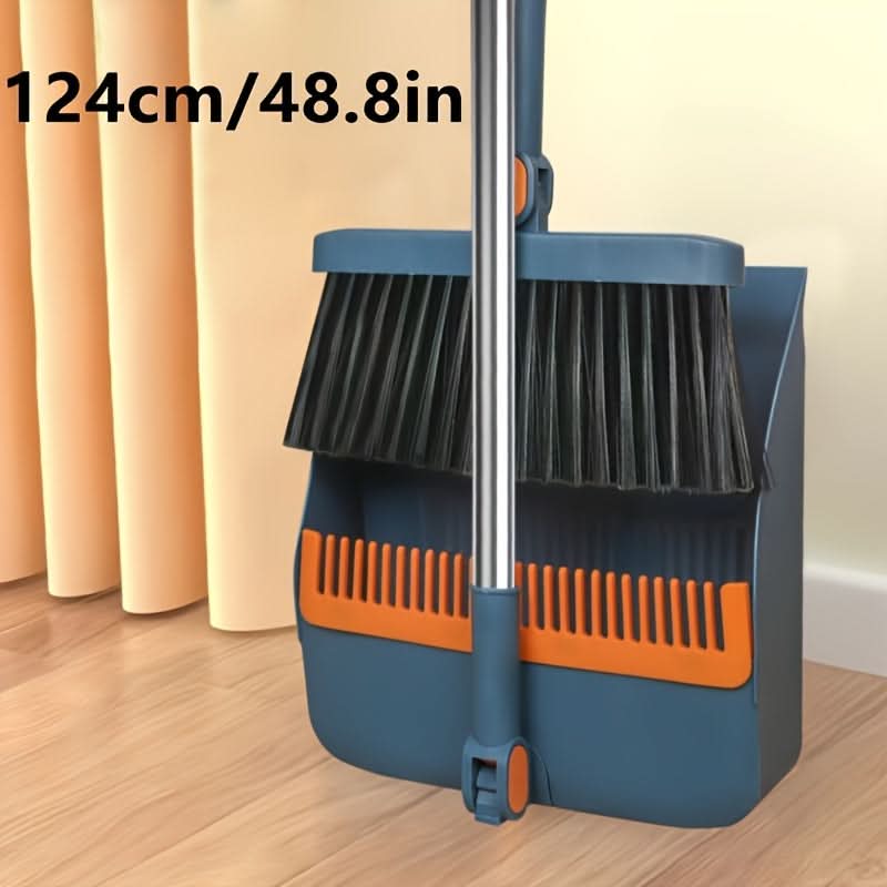 Cleaning Set with Long Handle Broom and Dustpan