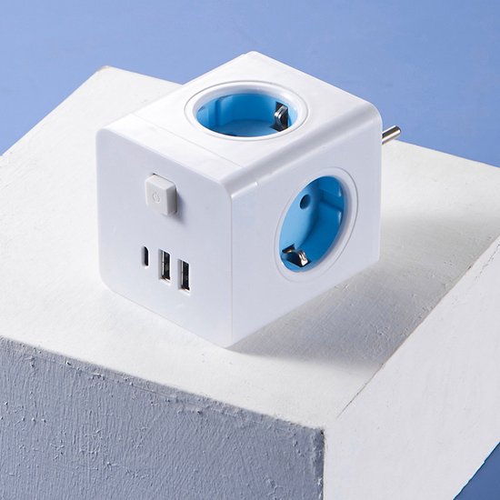 Power Cube Extension with 4 Sockets and USB Charging Ports