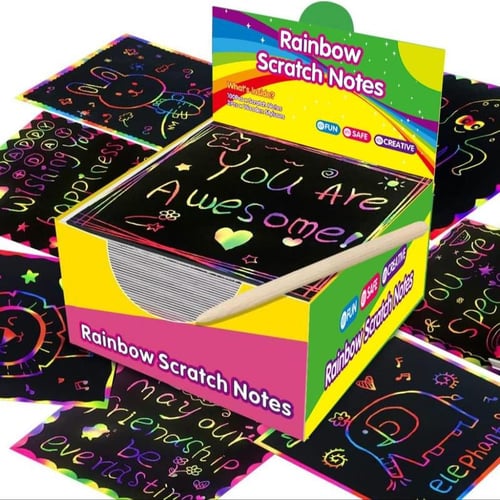 Rainbow Scratch Art Kit for Kids with Vibrant Colors