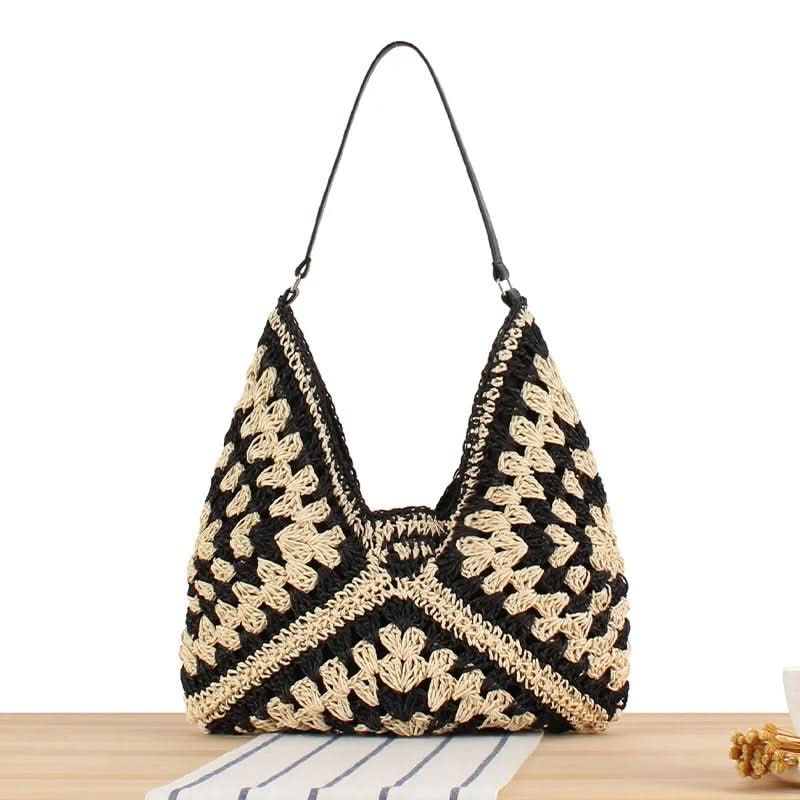 Crochet Beach Tote Bag in Bohemian Style