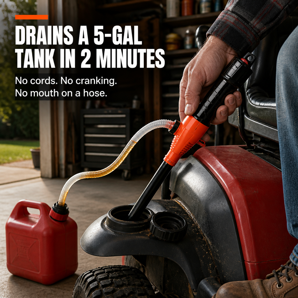 TurboFlow™ — Transfer Fuel, Water, or Oil Hands-Free at 2.2 Gallons per Minute