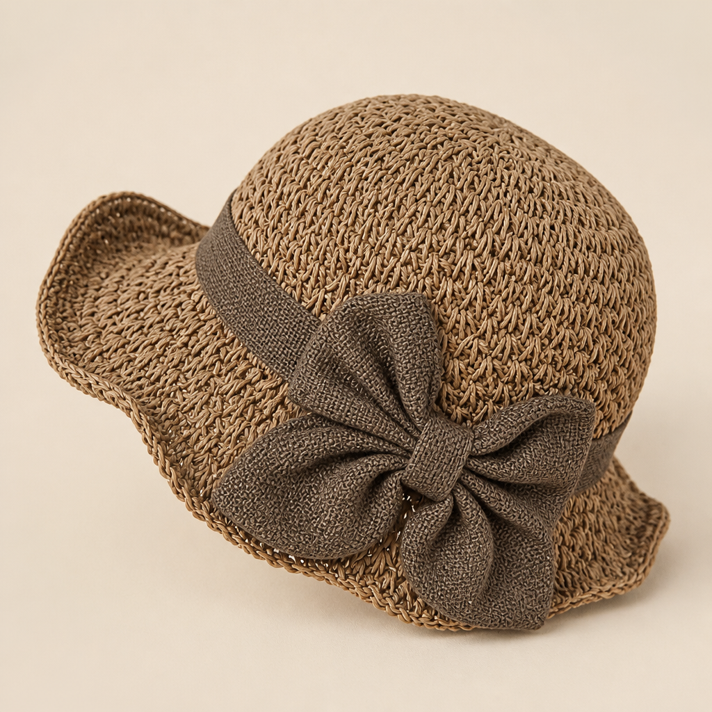 Solenza™ – Stylish Packable Straw Sun Hat Featuring Bow
