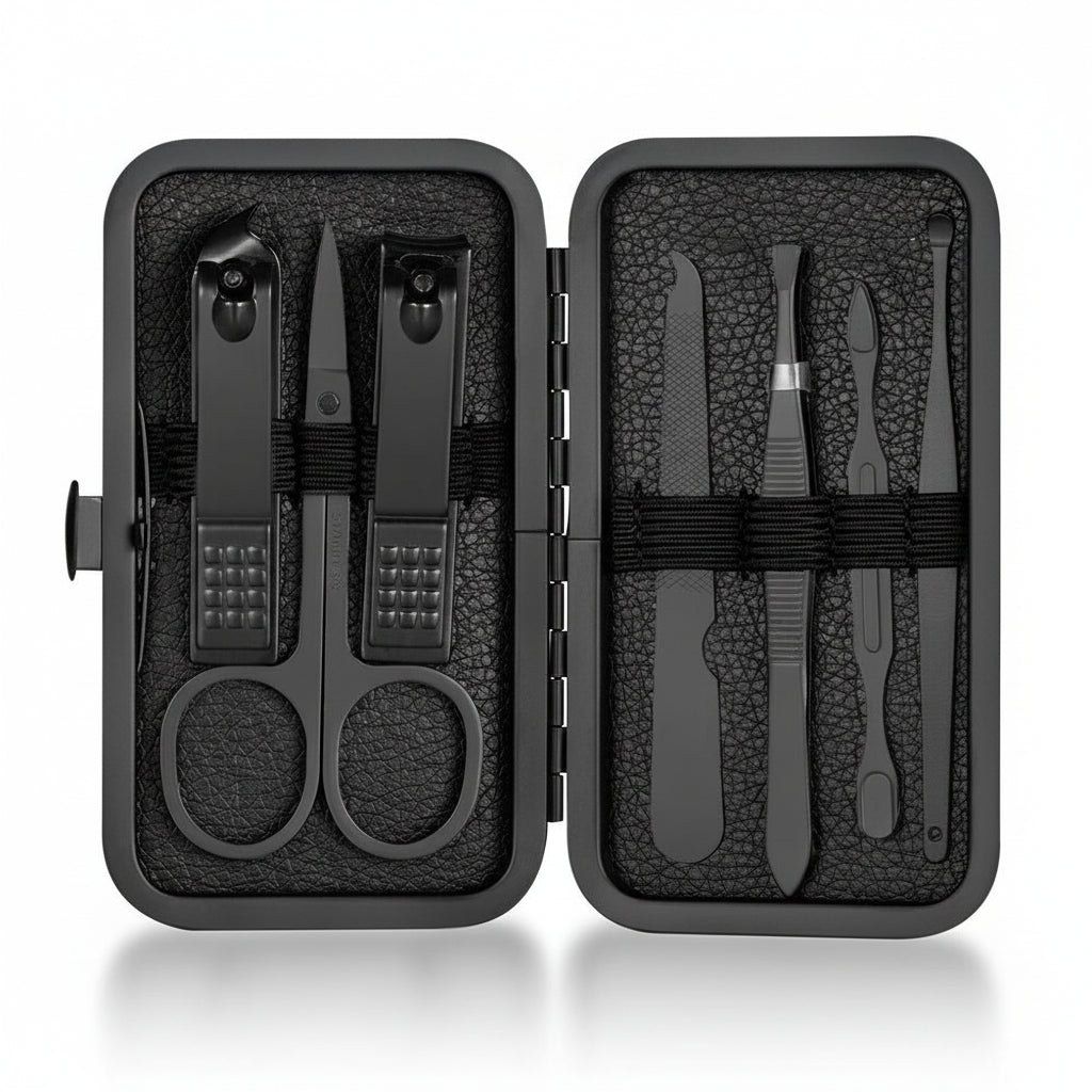 Essential 15-Piece Nail and Facial Care Kit with Travel Case