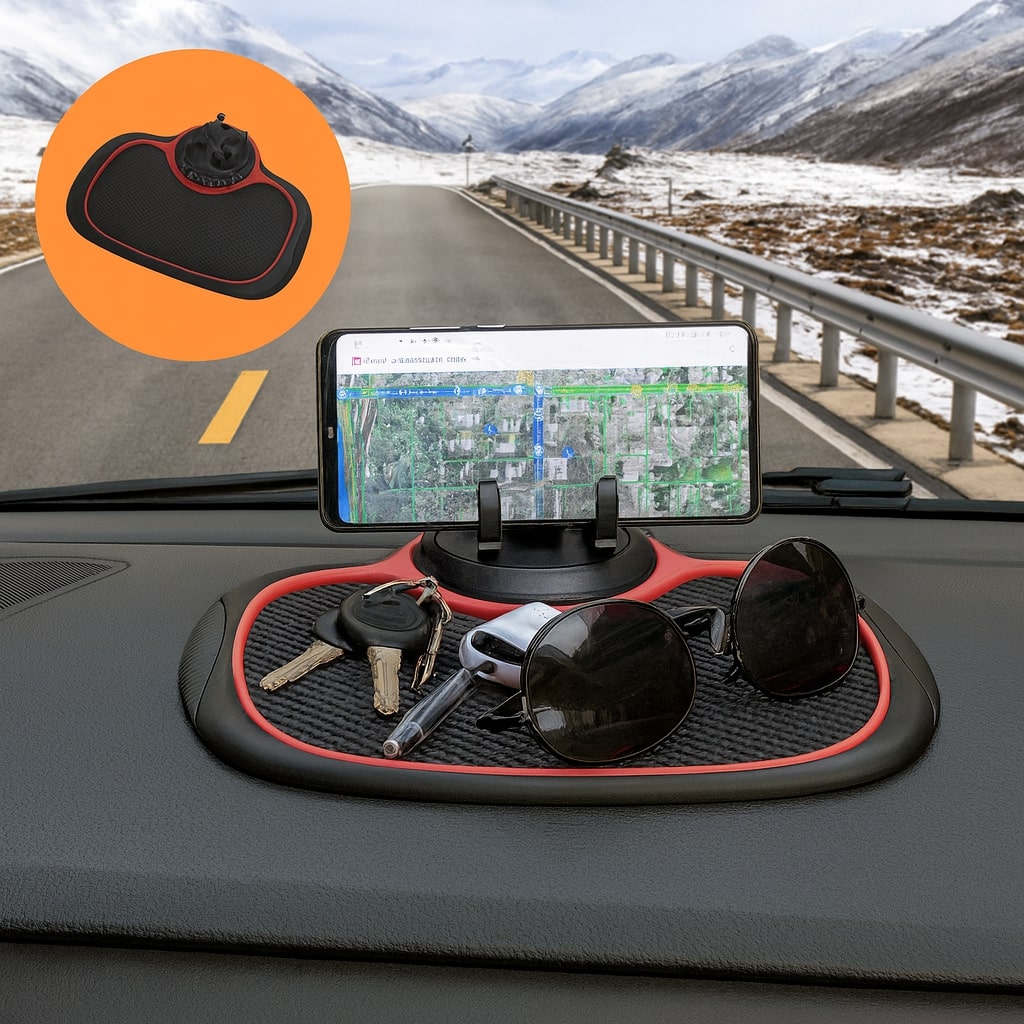 SmartGrip Dashboard Organizer Mat with Phone Holder