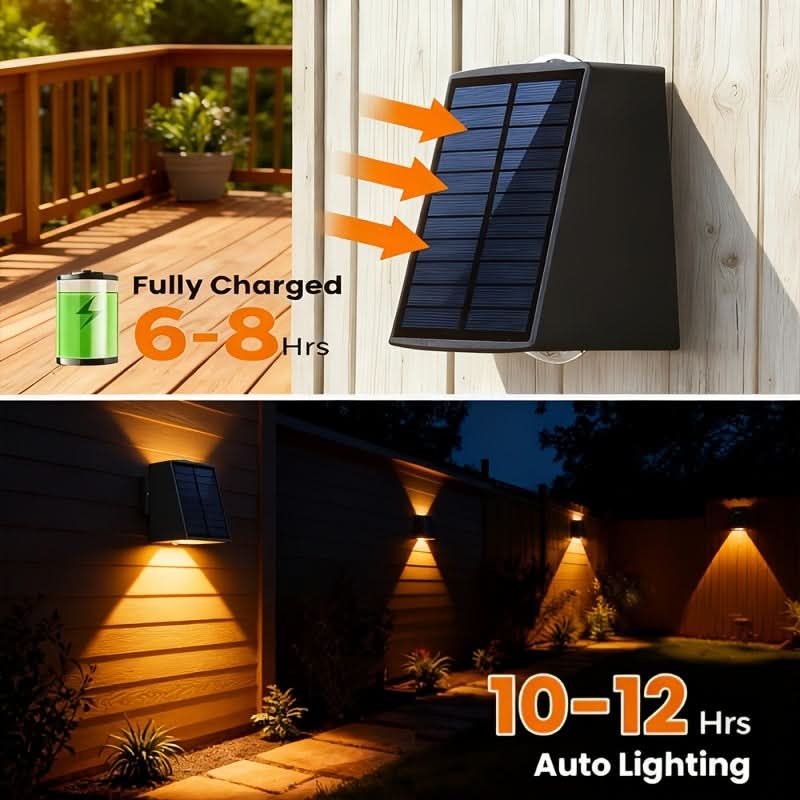 4-Pack Solar Wall Lights for Up and Down Illumination