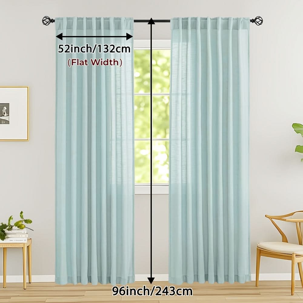 Flax Linen Sheer Curtains for Soft Light Filtering and Privacy