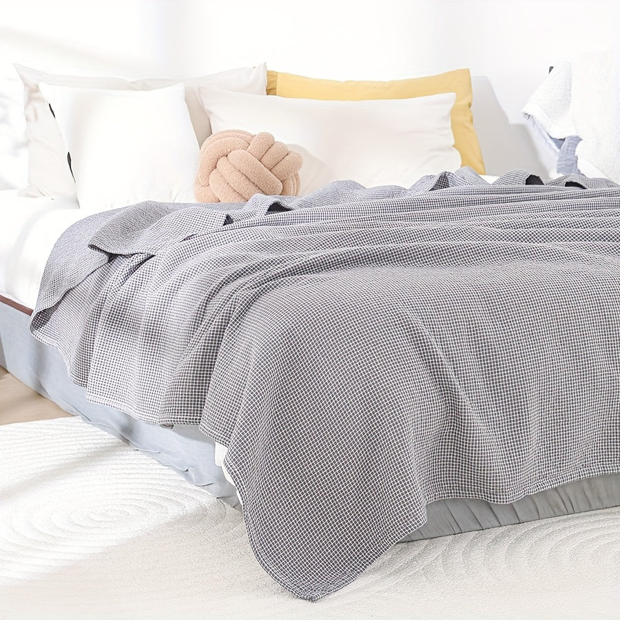 Chic Cotton Checkered Versatile Blanket for Everyday Use