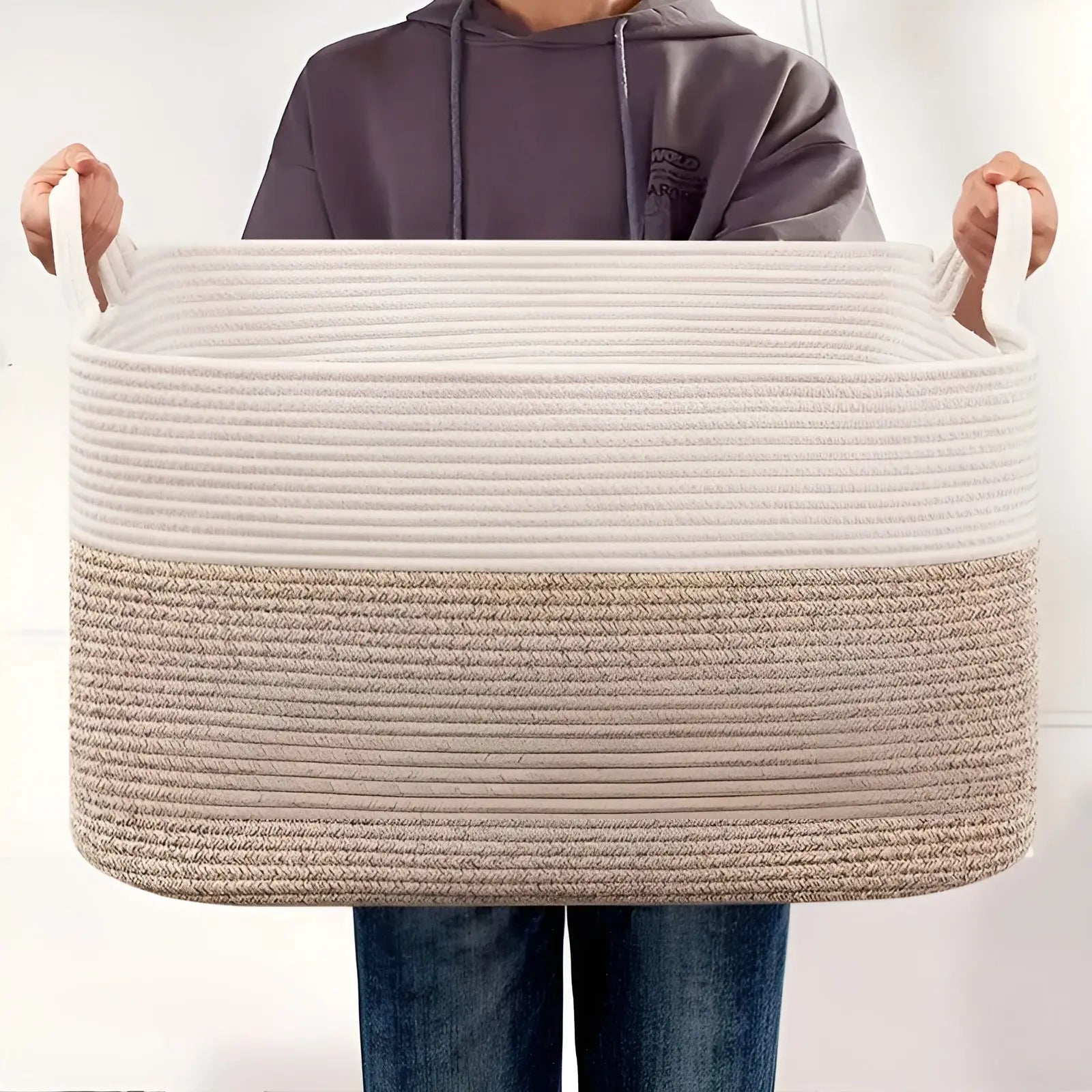 Woven Basket | Braided Design | Carry Handles | WohnHafen