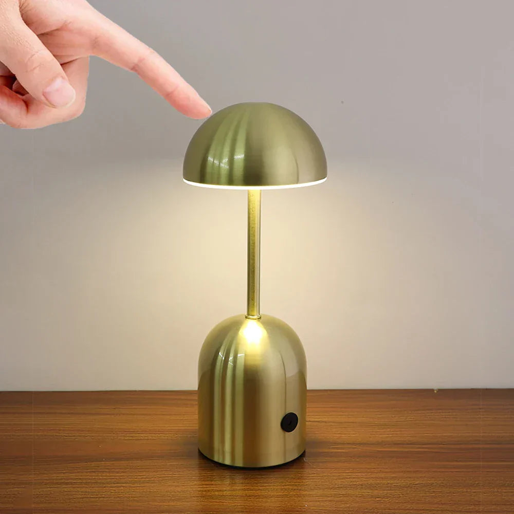 LuminaCrescent – Wireless Adjustable LED Metal Desk Lamp | Contemporary Touch Control