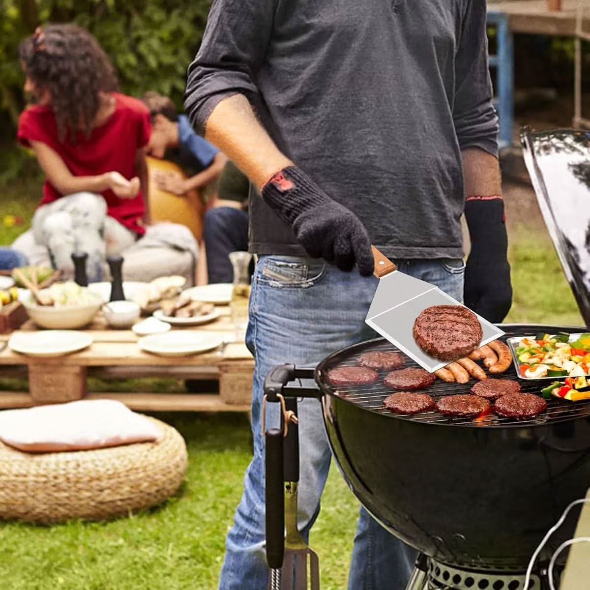 Ergonomic Steel BBQ Spatula with Durable Construction