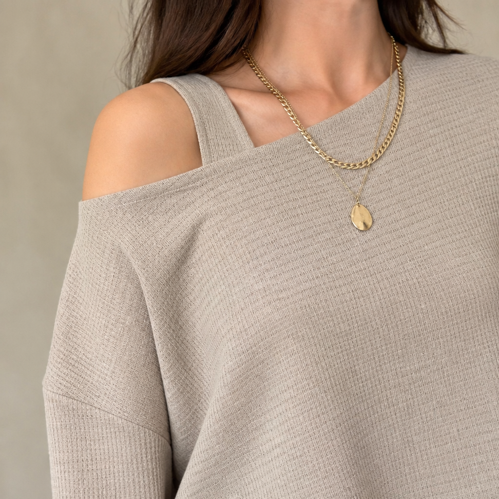 VeloraMist™ – Soft Knit Two-Piece Outfit with Layered Cropped Top