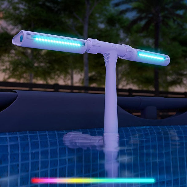 Solar-Powered RGB Fountain for Pool – Evening Light Display