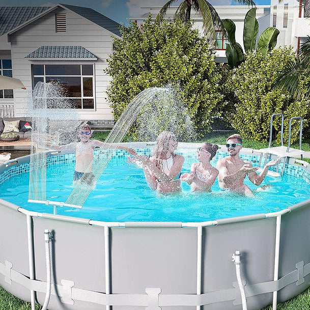Solar-Powered RGB Fountain for Pool – Evening Light Display