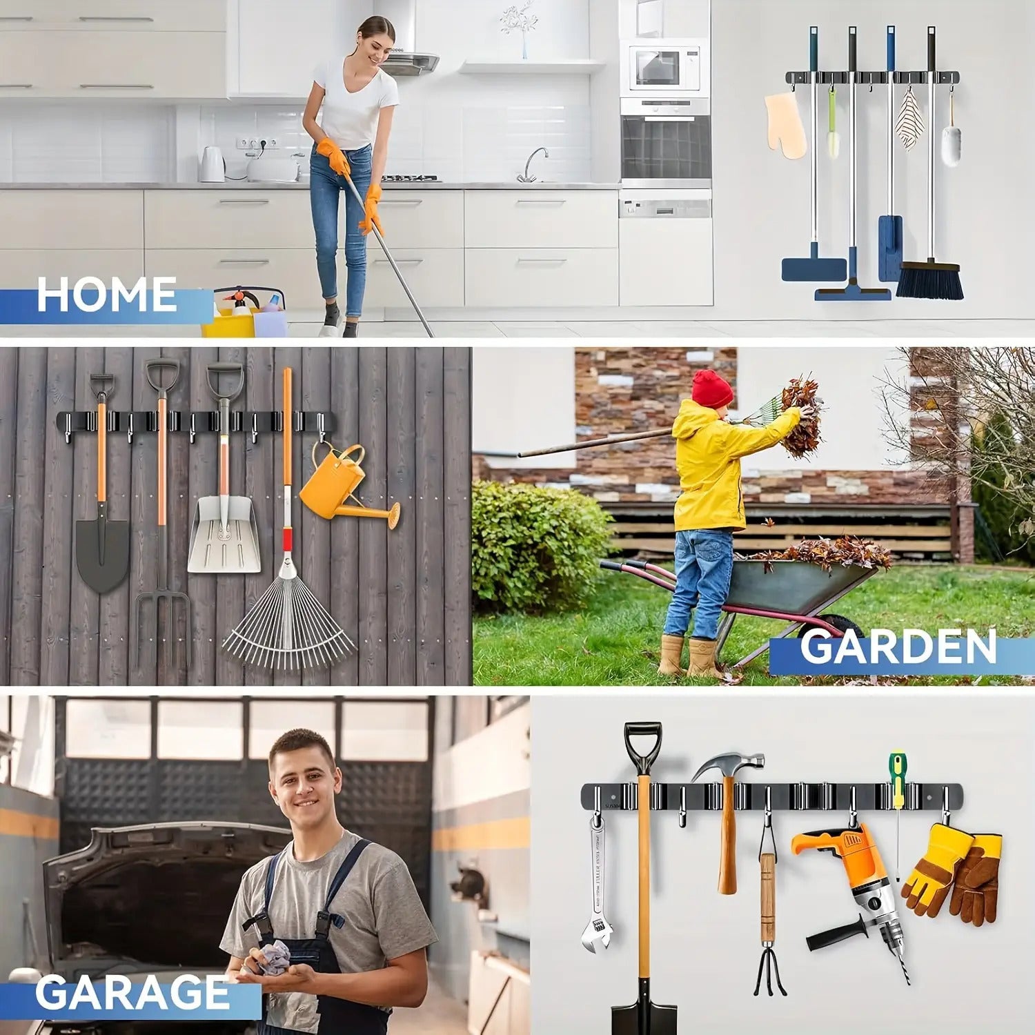 Space-Saving Steel Wall Shelf for Garage and Outdoor Storage