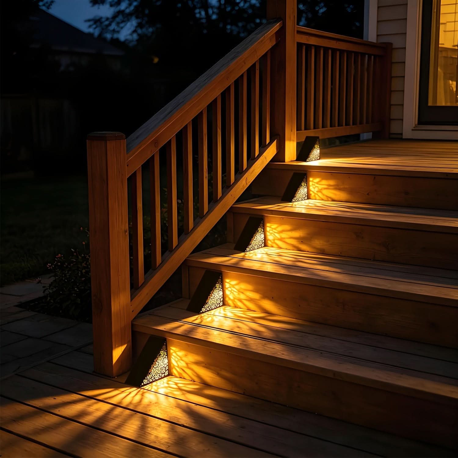 Outdoor Solar Step Lights in Metal Design