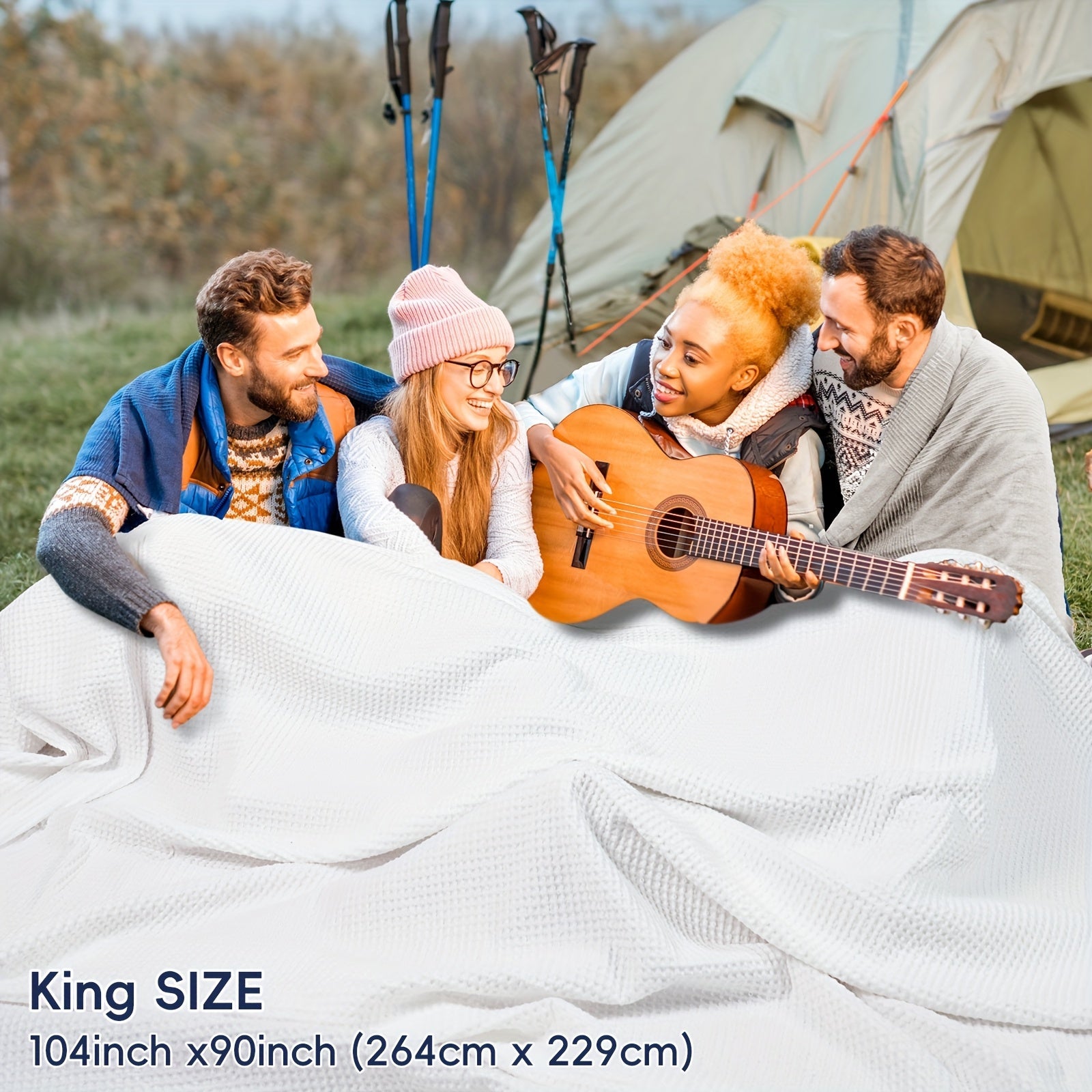 BREEZEWEAVE – All-Season Lightweight Waffle Blanket for Ultimate Comfort