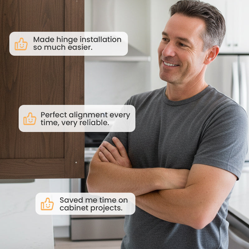 PrecisionGrip™ — Lock in Perfect Hinge Placement for Flawless Cabinet Doors Every Time