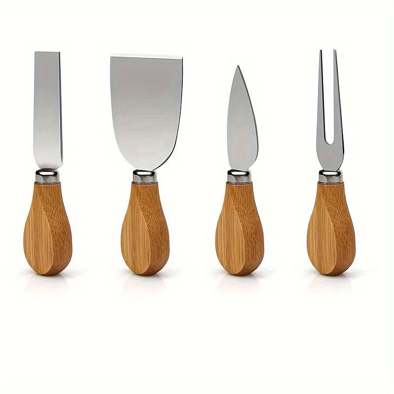 Bamboo Serving and Cheese Board Set with Drawer and Cutlery