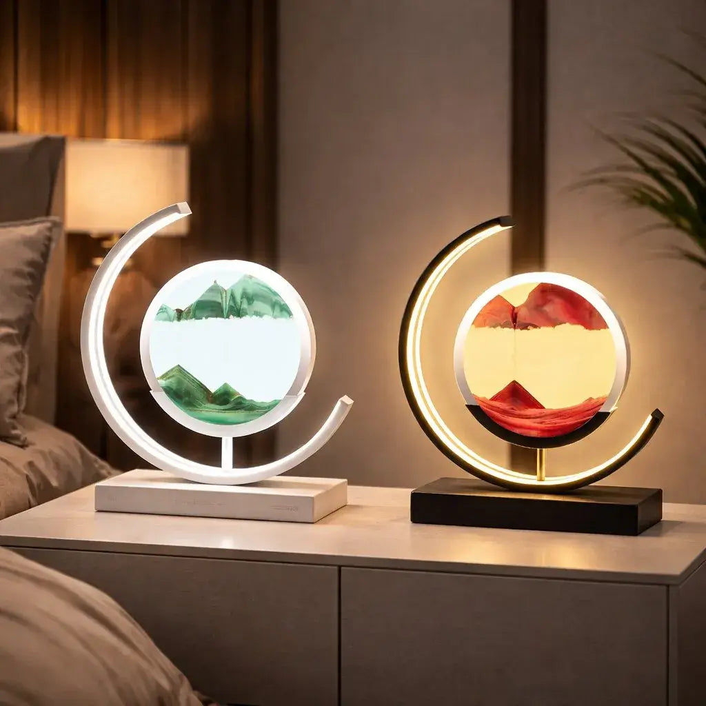 ZenGlow LED Table Lamp | Artistic Sand Motion Light